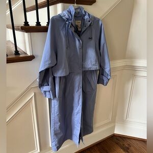 Vintage LL BEAN long rain trench coat periwinkle